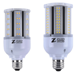 Two different types of led light bulbs are shown.