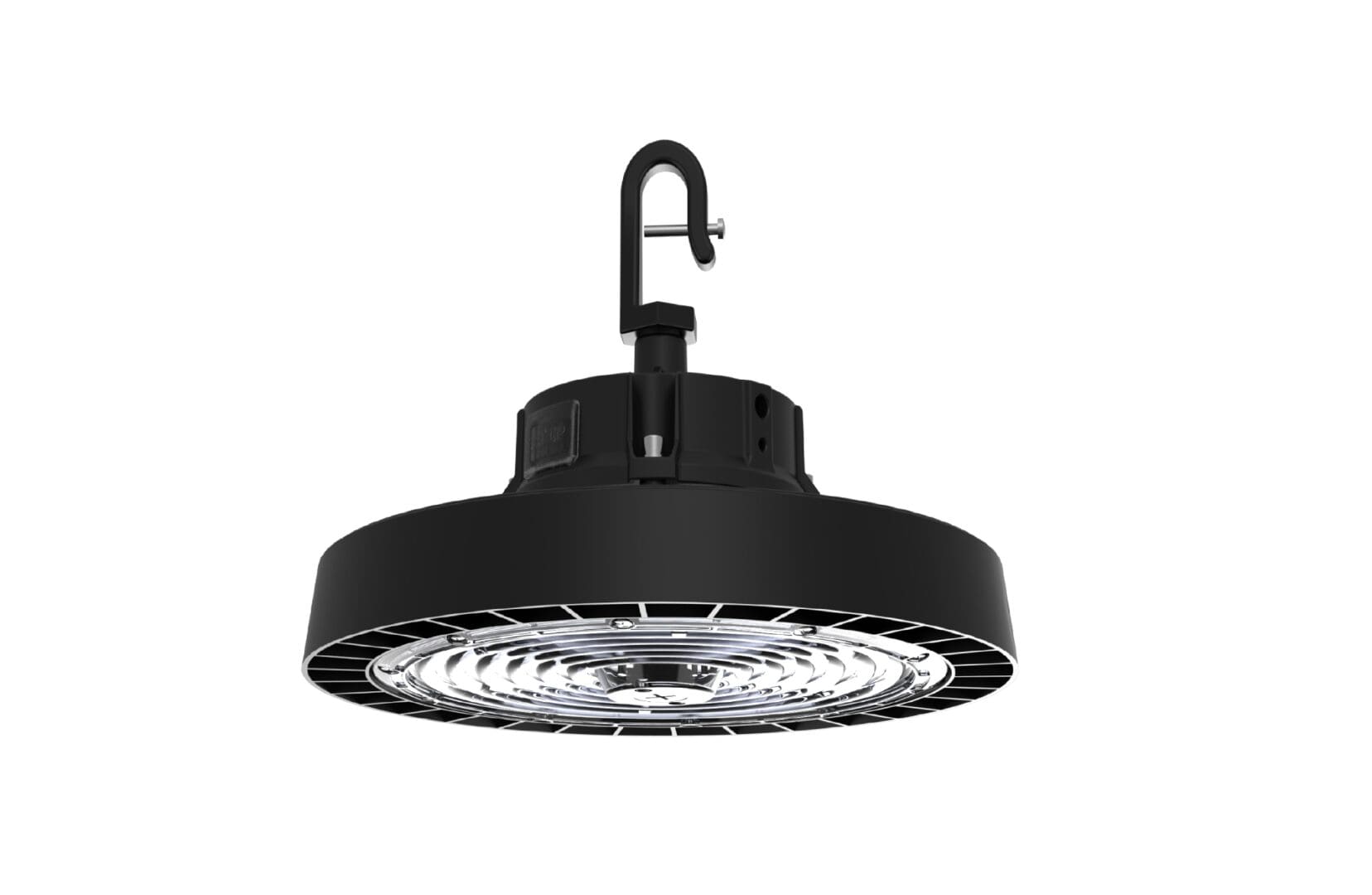 A black light hanging from the ceiling.