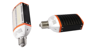 A close up of an electric light