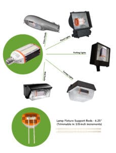 Various outdoor and canopy light fixtures.