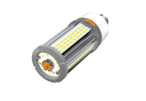 High-power LED light bulb with adjustable wattage.