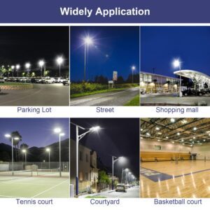 Outdoor lighting applications in various locations.