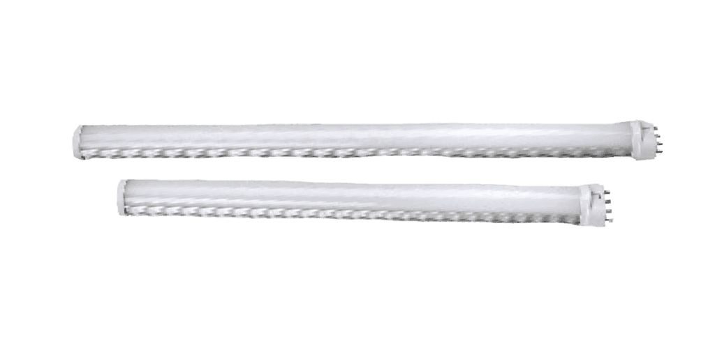 Two white pipes with a green background