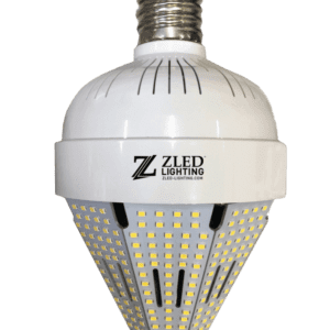 A close up of the front side of an led light bulb