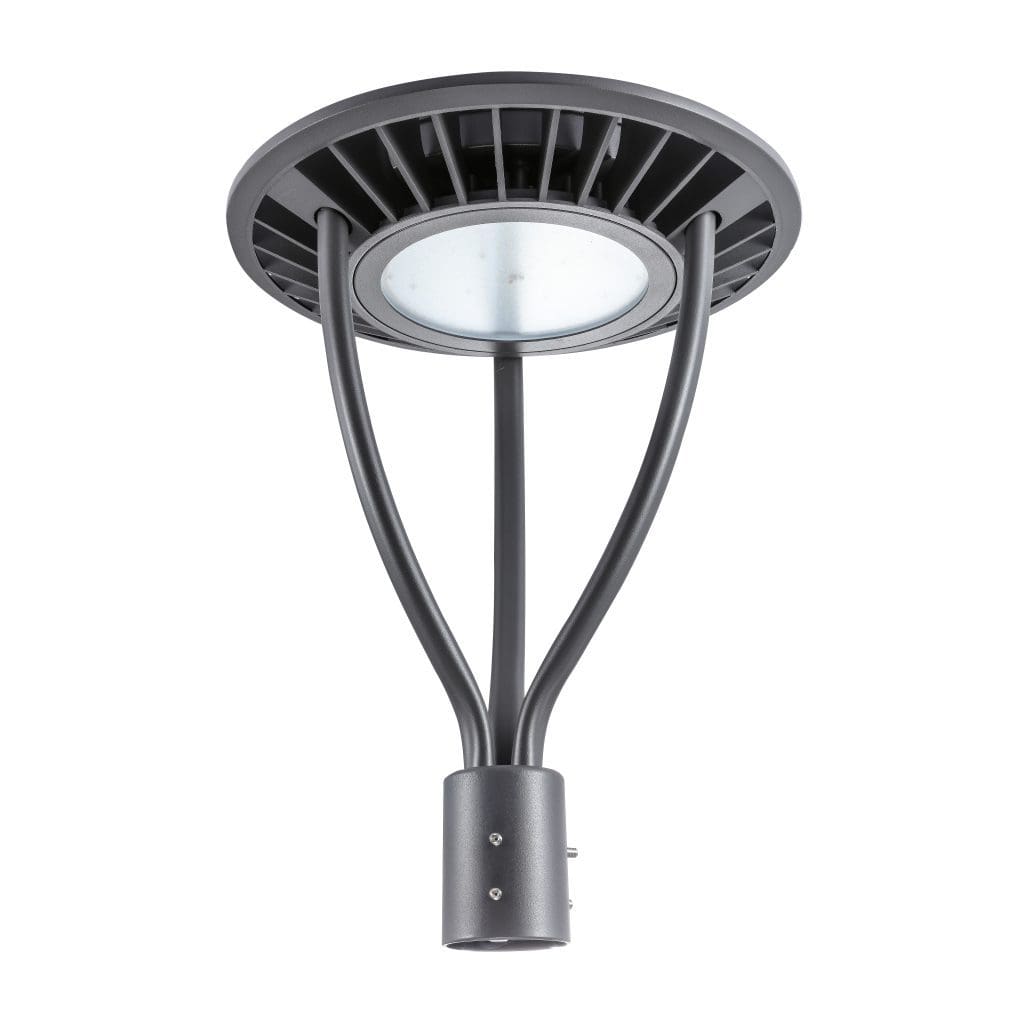 Black modern street lamp with LED light.