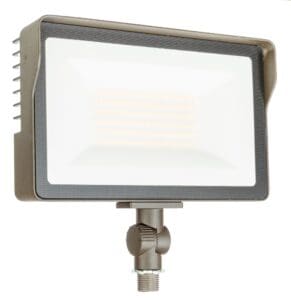 Brown outdoor LED floodlight fixture.