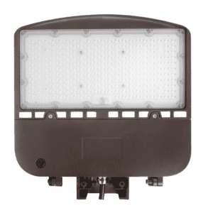 Outdoor LED wall pack light fixture.