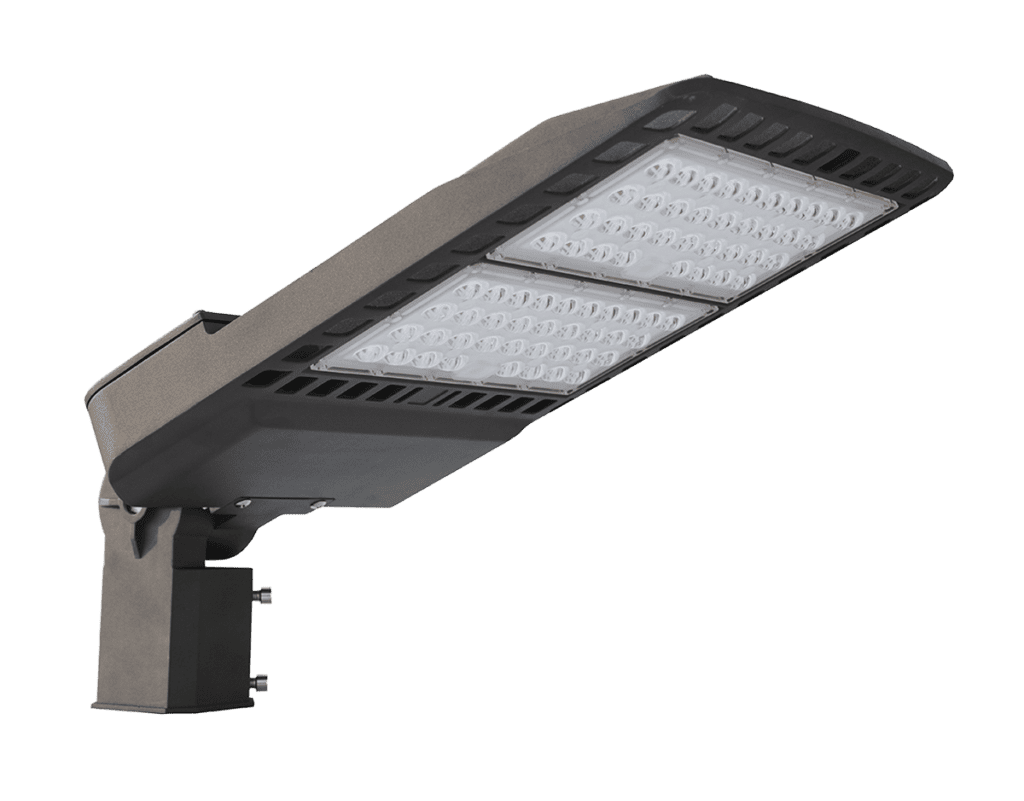 LED street light with two panels.