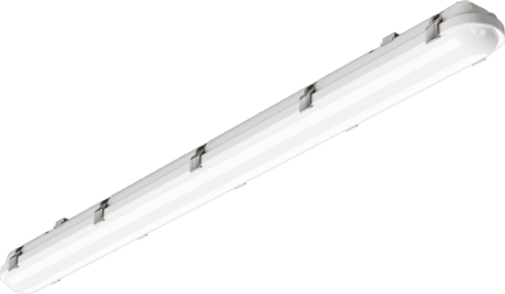 White fluorescent light fixture.