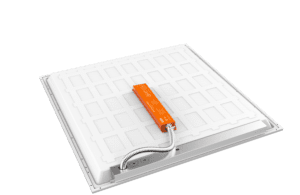 White square ceiling light with emergency driver.