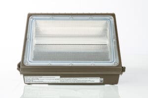 Brown LED outdoor light fixture.