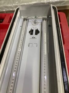 LED light fixture with two tubes.