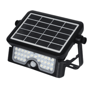 Solar-powered motion sensor LED floodlight.