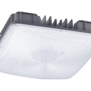 Gray and white LED light fixture.