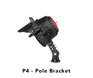 Black pole mount light bracket.
