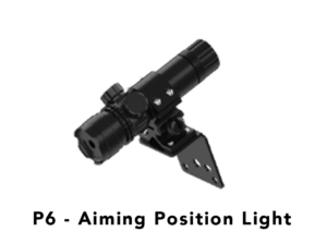 Black aiming laser sight for guns.