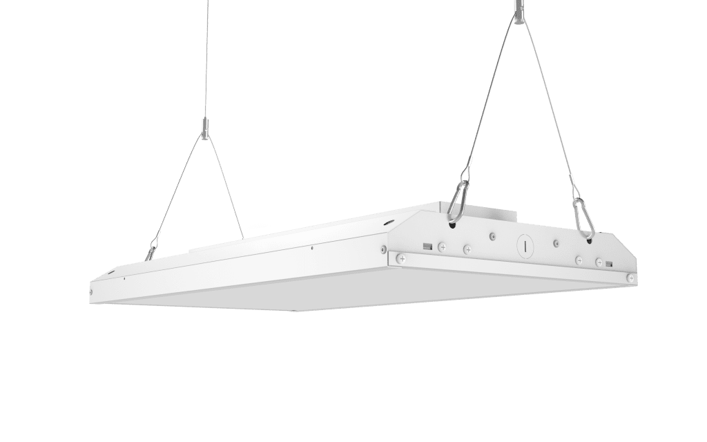 White hanging ceiling light fixture.