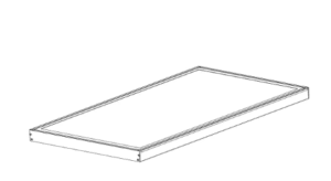 Overhead rectangular light fixture