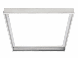 White rectangular metal frame for ceiling lights.