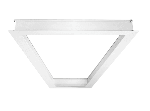 White ceiling light fixture frame.