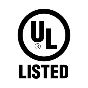 Black and white ETL Listed logo.