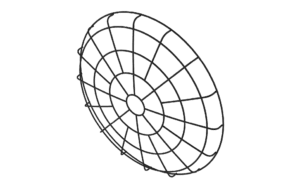 Black wire circular fan guard.