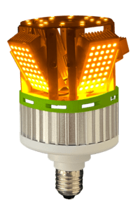 LED light bulb with multiple panels.