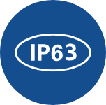 IP63 rating symbol in blue circle.