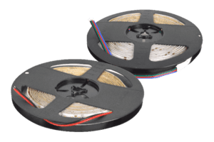 Two spools of LED strip lights.
