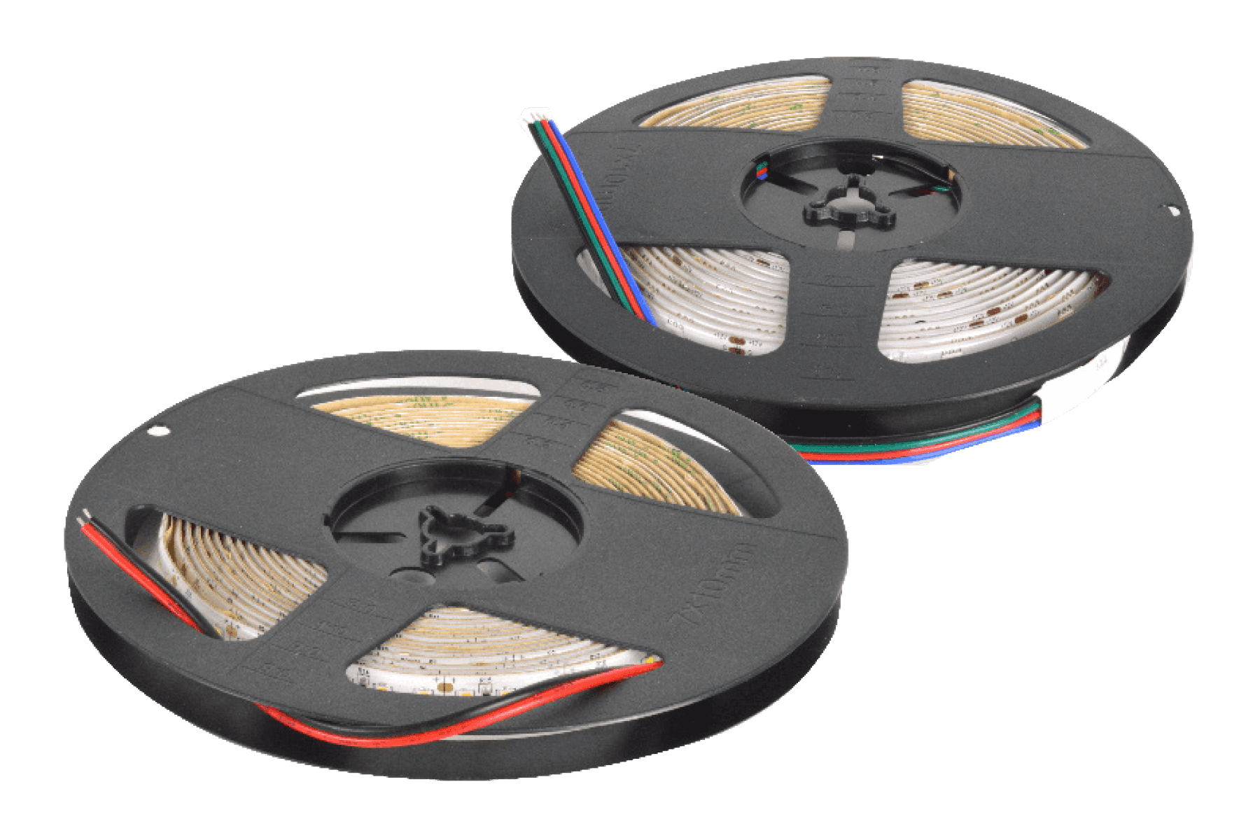 Two spools of LED strip lights.