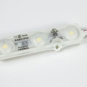 White LED module with three lights.
