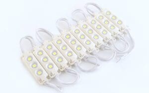 White LED light strip with multiple bulbs.