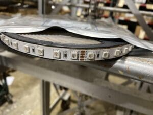 LED strip light with white LEDs.