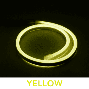Yellow neon light tube, glowing.