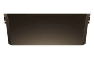 Here's an alt tag for the image: Brown rectangular outdoor planter.