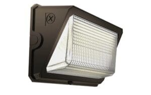 Brown LED wall-mounted outdoor light.