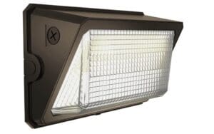 Bronze LED outdoor wall light fixture.