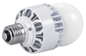 White LED bulb with screw base.