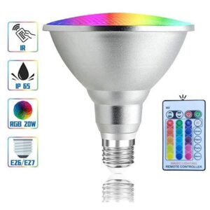 Remote-controlled RGB LED bulb, E26/E27.