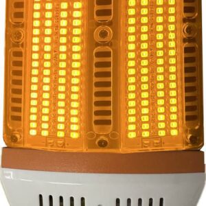 Amber LED light bulb with many LEDs.