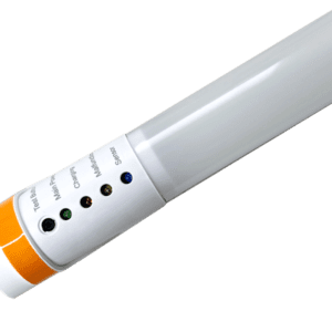 LED tube light with colored indicator buttons.