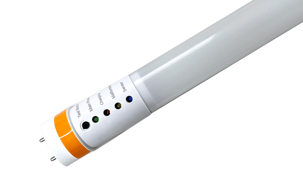 LED tube light with color indicators.