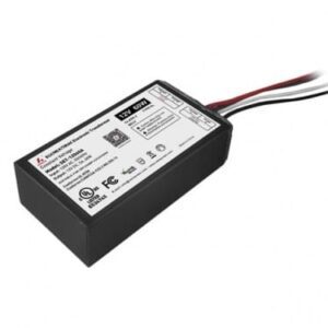 LED driver with certification labels and wires.