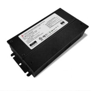 Black electronic device with labeled white sticker.