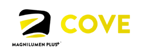 Yellow and black Cove logo design.