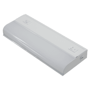 Rectangular white LED light fixture.