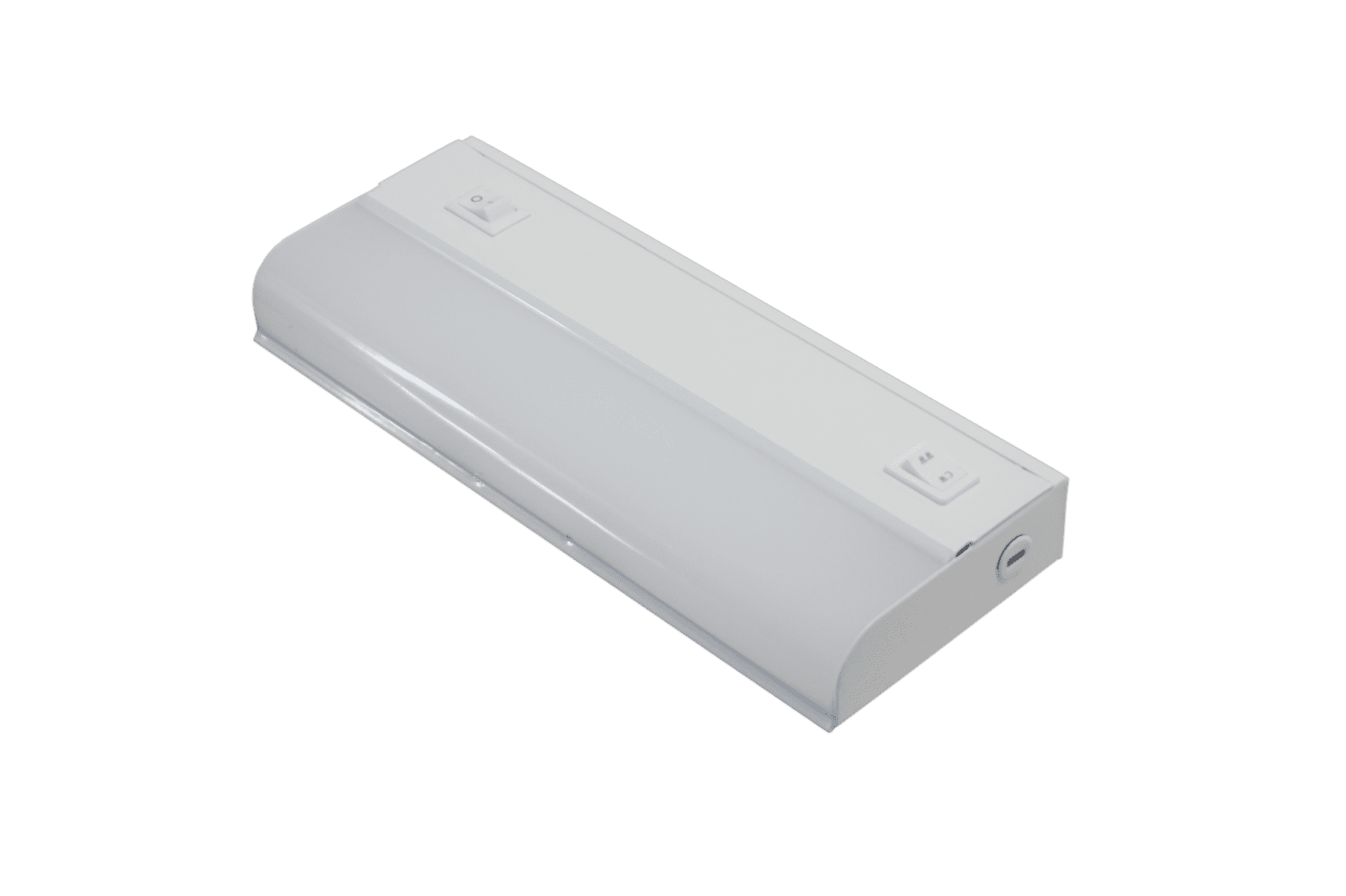 Rectangular white LED light fixture.