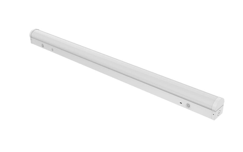 LED tube light with white casing.