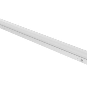 LED tube light with white casing.