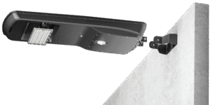 Outdoor LED light mounted on a wall.